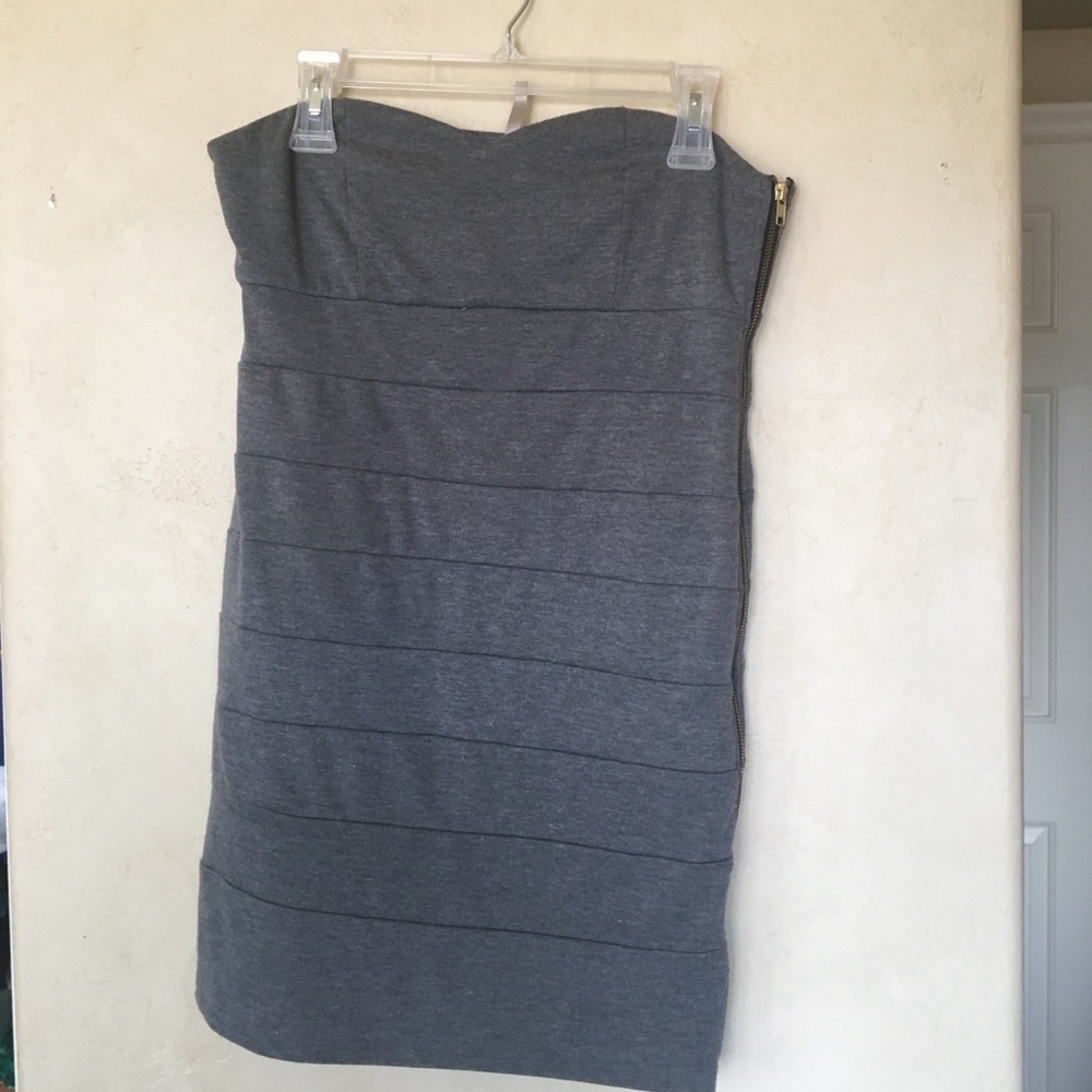 Grey Tube dress with side zipper